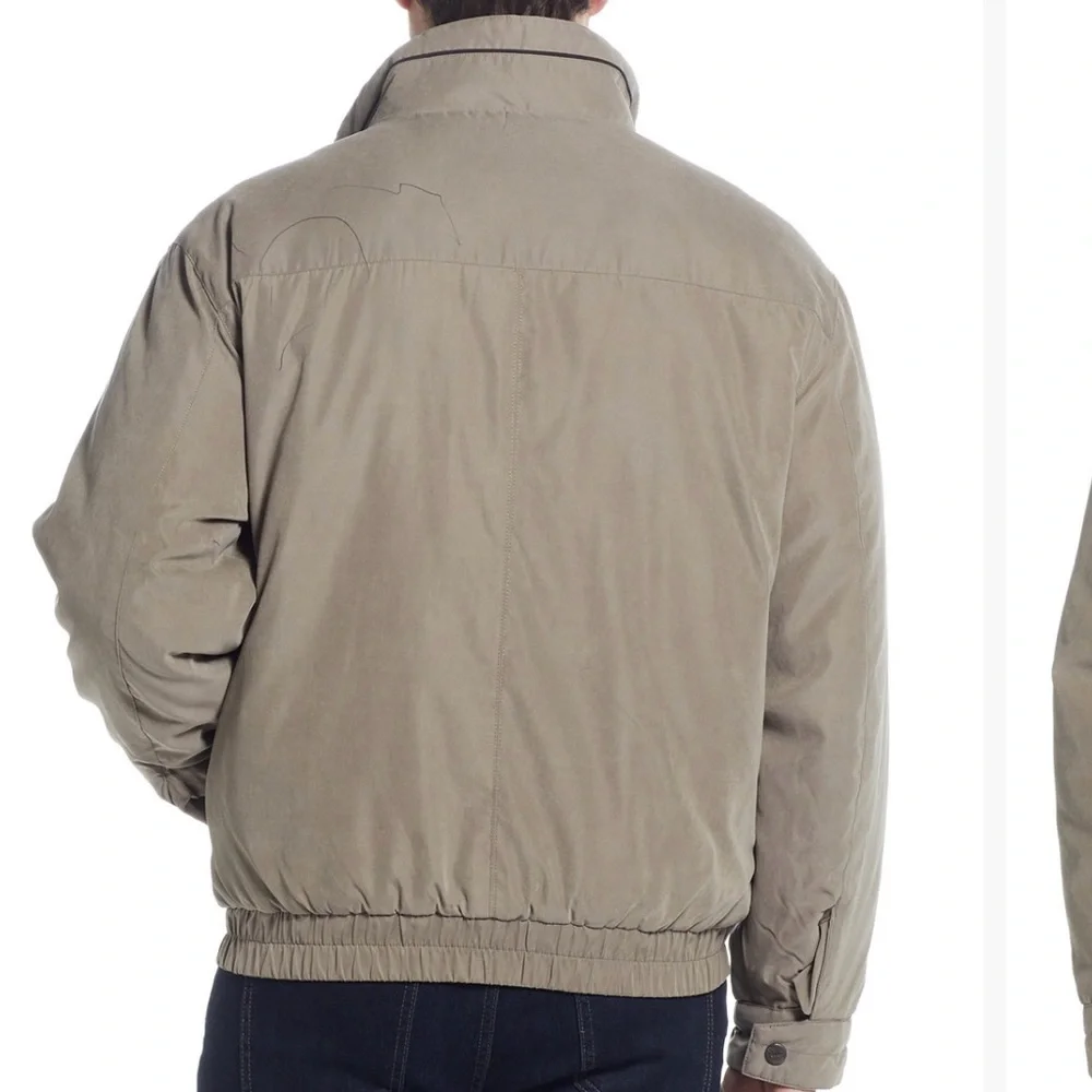Weatherproof Men's Taupe with Brown Interior Bomber Jacket - Picture 2 of 14